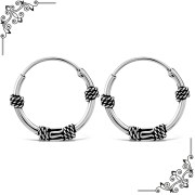 14mm Wide - 1.2mm Thick Bali Hoop Earrings, ehb101